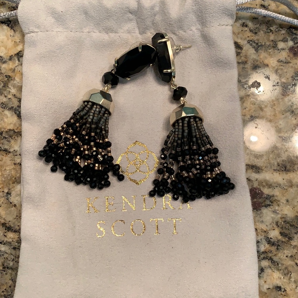 Kendra Scott Black Tassel Earrings